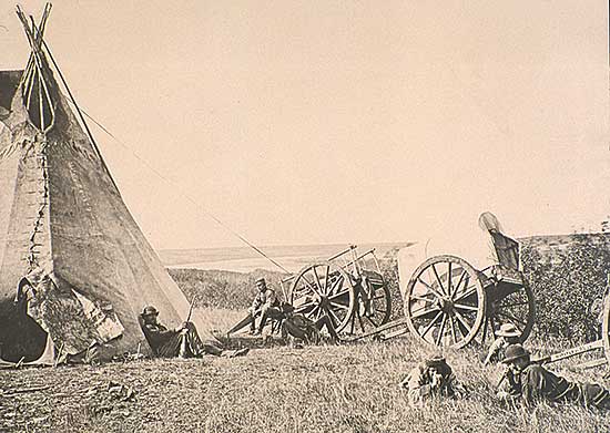 #211 ~ Horetzky - Untitled - Surveyor at the Elbow of the North Saskatchewan River, N.W.T. 1871