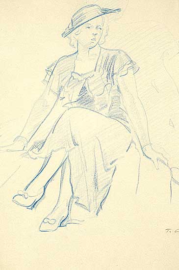 #434 ~ Greene - Untitled - Seated Woman with Hat