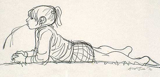 #505 ~ Winter - Untitled - Young Girl Laying Down with Straw
