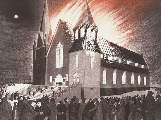 #25 ~ Blackwood - Wesleyville: Burning of the Methodist Church  #A.P.