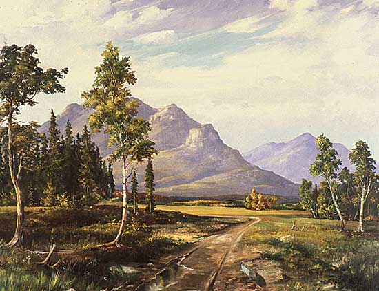#58 ~ Crockford - Untitled - Mountain Landscape with Road
