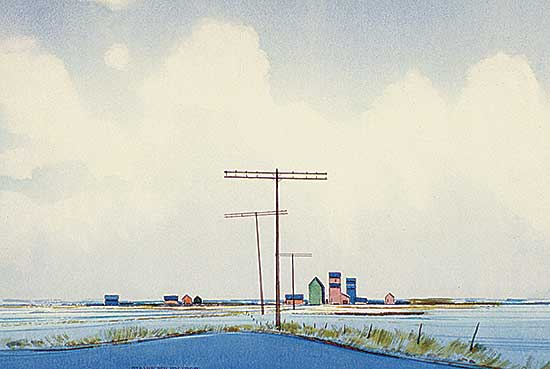 #102 ~ Hurley - Untitled - Prairie Winter with Telephone Poles