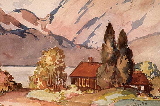 #299 ~ Thornton - Untitled - B.C. Scene with House by the Water