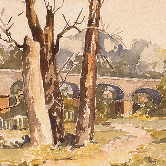 #300 ~ Thornton - Untitled - Trees and Bridge