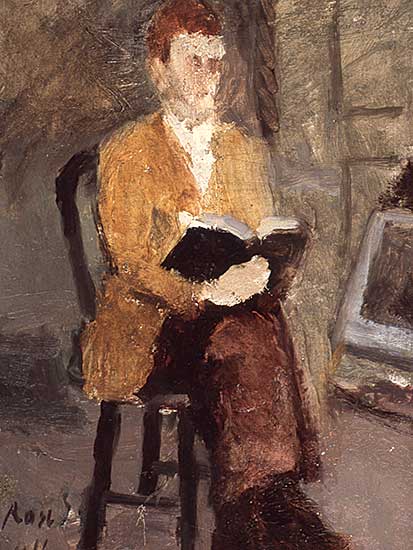 #317 ~ Wiselberg - Untitled - Man Reading a Book