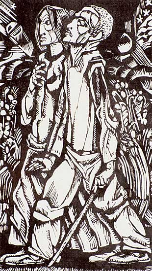 #420 ~ Eekman - Untitled - Two Figures Walking