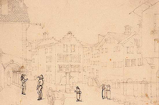 #44.2 ~ Cockburn - Untitled - Village with Figures