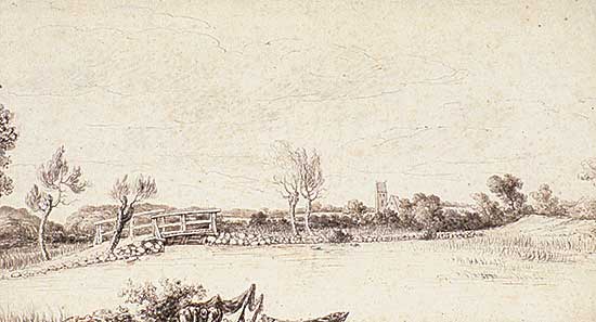 #68.1 ~ Geilstorys - Untitled - Landscape with Bridge and Figures