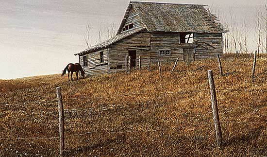 #72 ~ Gibbs - Untitled - Barn and Horse