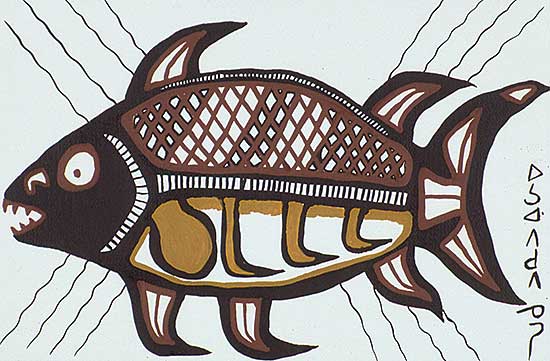 #225 ~ Morrisseau - Untitled - Fish Spirit