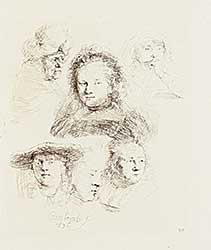 #513 ~ Rembrandt - Studies of the Heads of Saskia and Others
