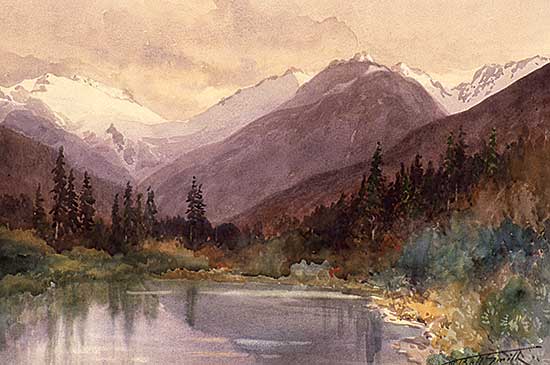 #7 ~ Bell-Smith - Untitled - Mountain Lake with Snow Clad Mountains in the Distance
