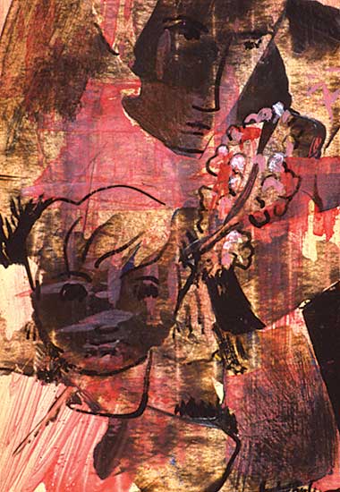 #11 ~ Bieler - Untitled - Two Figure and Flowers