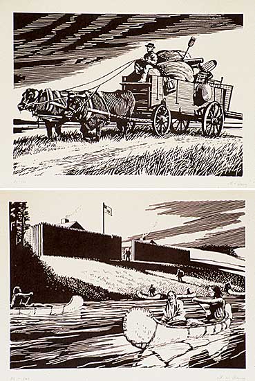 #411 ~ Davey - Untitled - The Overlanders  #81/100 / Untitled - Indians and H.B.C. Fort  #20/100