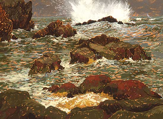 #48 ~ Champagne - Crashing Surf, Ocean Drive, Kennebunkport, Maine, U.S.A.