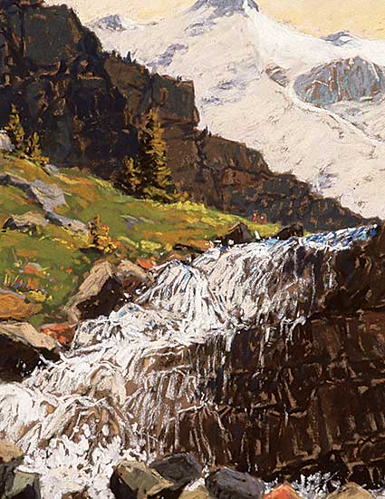 #50 ~ Champagne - Lake Victoria Over Flow, on the Oesa Lake Trail, Yoho National Park, B.C.