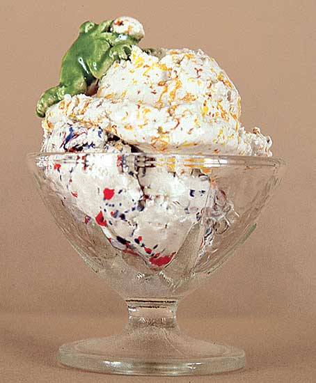 #92 ~ Gilhooly - Untitled - Dish of Ice Cream / Frog