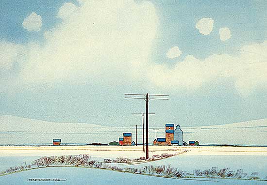 #118 ~ Hurley - Untitled - Prairie Winter with Elevators