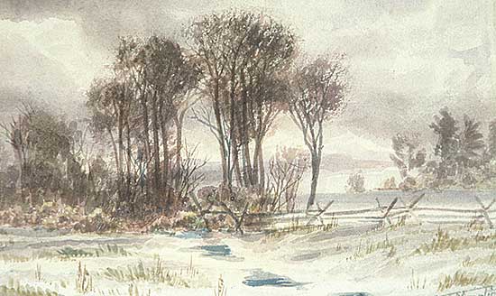 #239 ~ Martin - Landscape - Snowy Winter Day with Trees and Fence