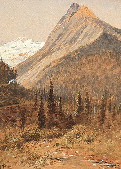 #240 ~ Matthews - Untitled - High Alpine Pass with Train in Distance