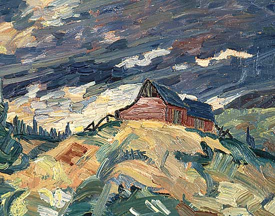 #252 ~ Mitchell - Untitled - Foothill Scene with House