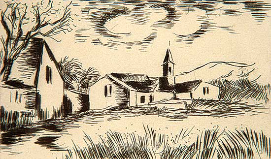 #340 ~ Vlaminck - Untitled - View of a Village