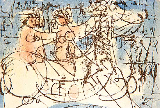 #516 ~ Siebner - Untitled - Two Figures on a Horse  #12/15