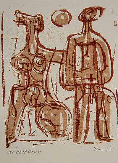 #517 ~ Siebner - Untitled - Two Figures Seated  #A.P.