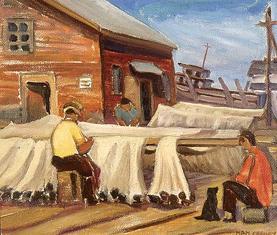 #18 ~ Cheney - Steveston B.C. 1939 - Mending Nets
