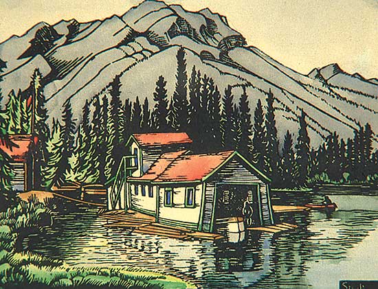 #141.1 ~ Shelton - Boathouses and Mount Norquay, Banff