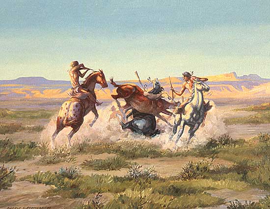 #145 ~ Tailfeathers - Untitled - Indian Battle Scene