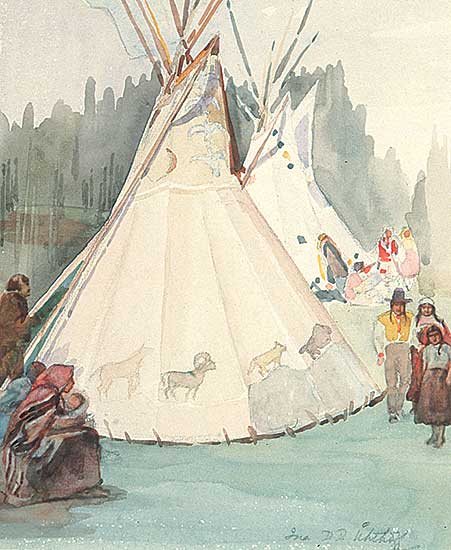 #153 ~ Uhthoff - Untitled - Teepees and Families