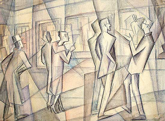 #431 ~ Anderson Millard - Untitled - People at an Exhibition