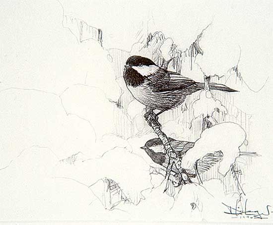#512 ~ Li-Leger - Chickadees in Snow