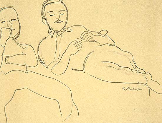 #550 ~ Roberts - Two Men Seated