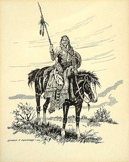 #587 ~ Tailfeathers - Untitled - Indian Brave with Coat