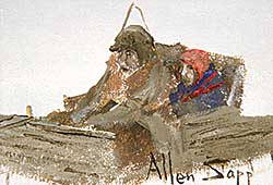 #135.2 ~ Sapp - Untitled - Two Figures in Sled