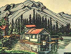 #141.1 ~ Shelton - Boathouses and Mount Norquay, Banff