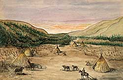 #547 ~ Renaud - Indian Camp On the Road to Sandpoint, 1869