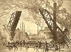 #597 ~ White - The Bascule Bridge, Chicago #3/25 #597 ~ White - The Bascule Bridge, Chicago #3/25