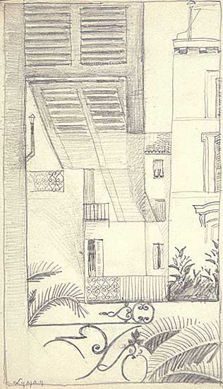 #90 ~ Lyman - Untitled - Courtyard Scene