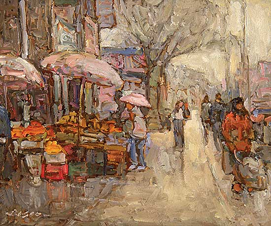 #422 ~ Besco - Rain on the Danforth, Toronto