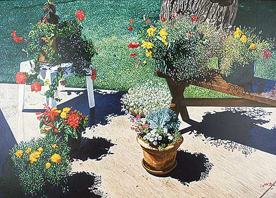 #91 ~ Lemay - Flowers with Two Benches