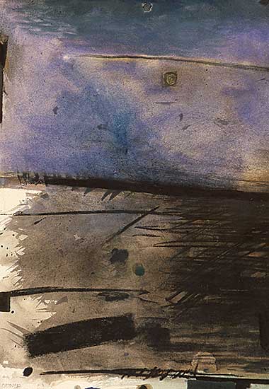 #144 ~ Rogers - Untitled - Blue and Brown Abstract Composition