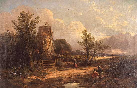 #167 ~ Vincent - Untitled - Windmill with figures on road