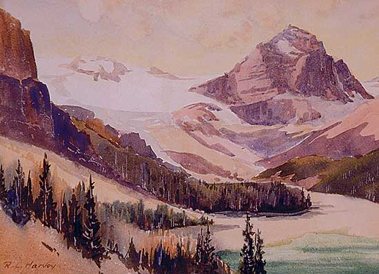 #471 ~ Harvey - Untitled - Glacier and Lake