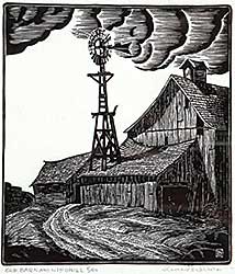 #483 ~ Hutchinson - Old Barn and Windmill  #5/50