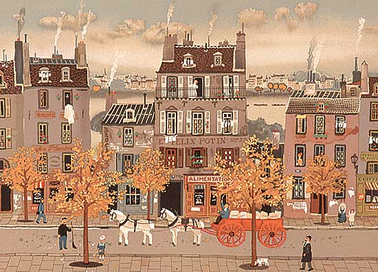 #43 ~ Delacroix - Untitled - Paris Street Scene with Delivery Wagon  #114/150