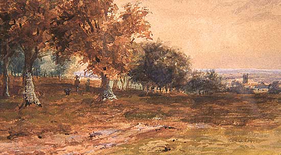#110 ~ Matthews - Untitled - Orchard with Village in the Distance