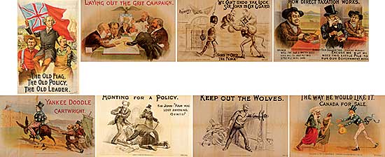 #168.1 ~ School - LOT OF EIGHT 1891 ELECTION CAMPAIGN POSTERS #168.1 ~ School - LOT OF EIGHT 1891 ELECTION CAMPAIGN POSTERS